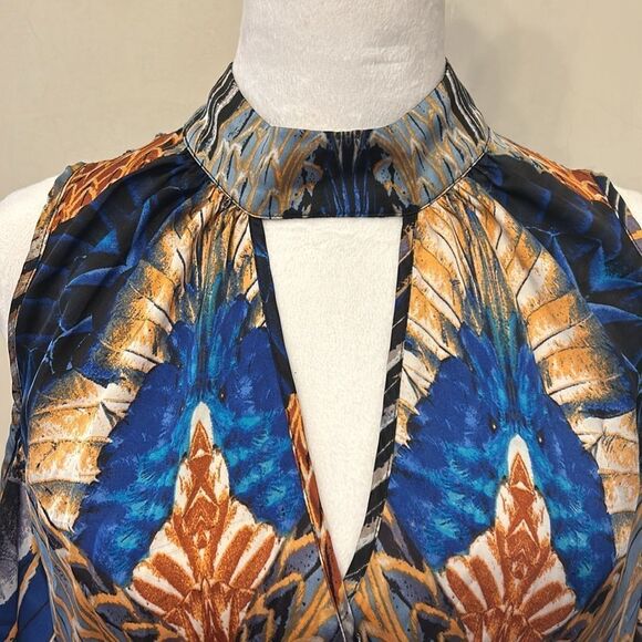 Bisou Bisou multicolored off the shoulder cut out blouse Size S EUC - Picture 3 of 13